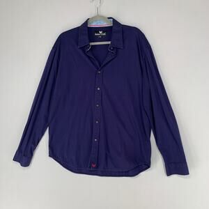 Butter Cloth Shirt Adult XL Blue Long Sleeve Stretch Casual Button Up Office Men